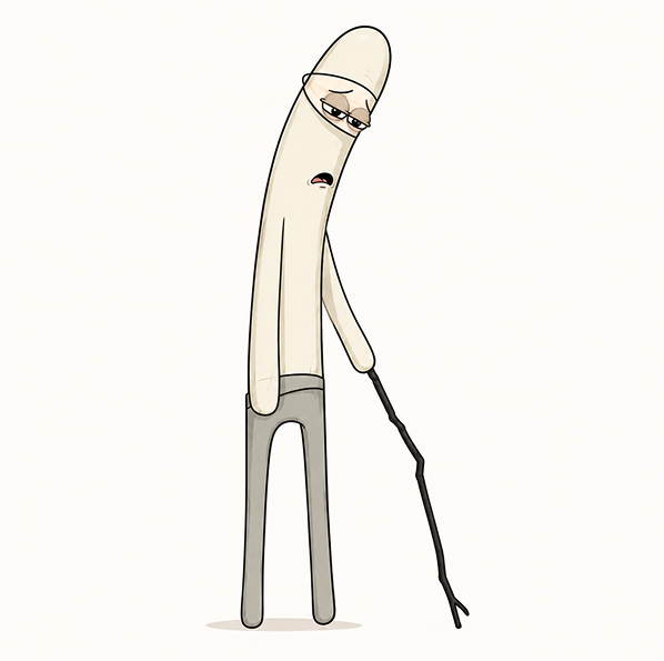 Exhausted character waiting for clarity